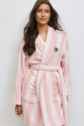 14+ fleece robe - Pink/stripe