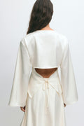 Open back satin blouse - Creme