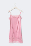 Loungewear satin lace dress - Bleached mauve