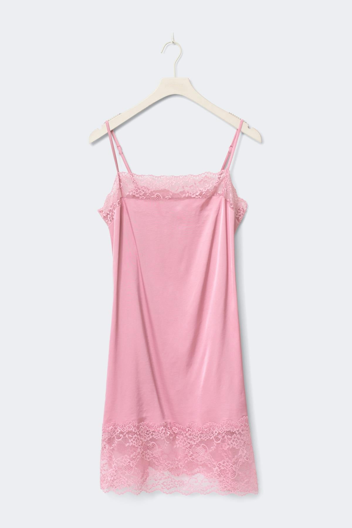 Loungewear satin lace dress - Bleached mauve