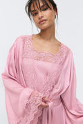 Satin loungewear robe - Bleached mauve