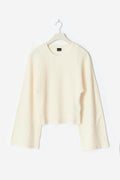Textured wide sleeve top - Crème