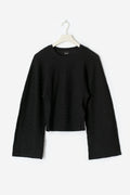 Textured wide sleeve top - Noir