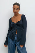 Twisted detail top - Noir