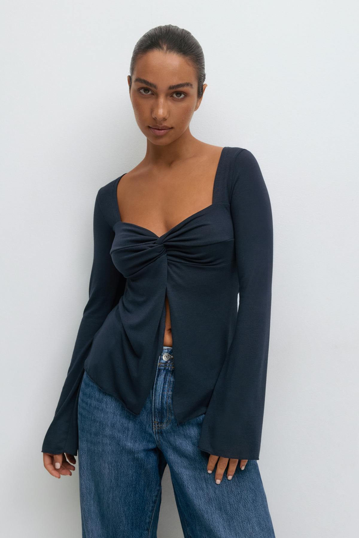 Twisted detail top - Noir
