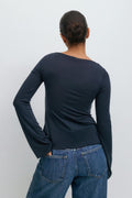 Twisted detail top - Navy blazer