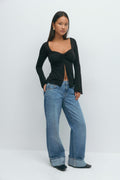 Twisted detail top - Noir