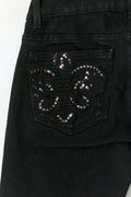 14+ pleated flare jeans tall - Grey distressed