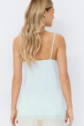Lace detail singlet - Seal brown