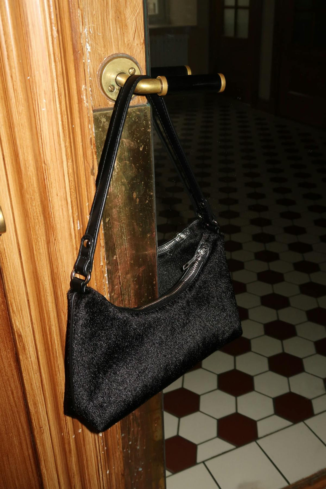 Hair-on mini bag - Noir