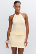 Knitted frill skirt - Vanilla yellow