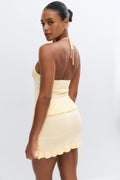 Knitted frill skirt - Vanilla yellow