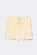 Knitted frill skirt - Vanilla yellow