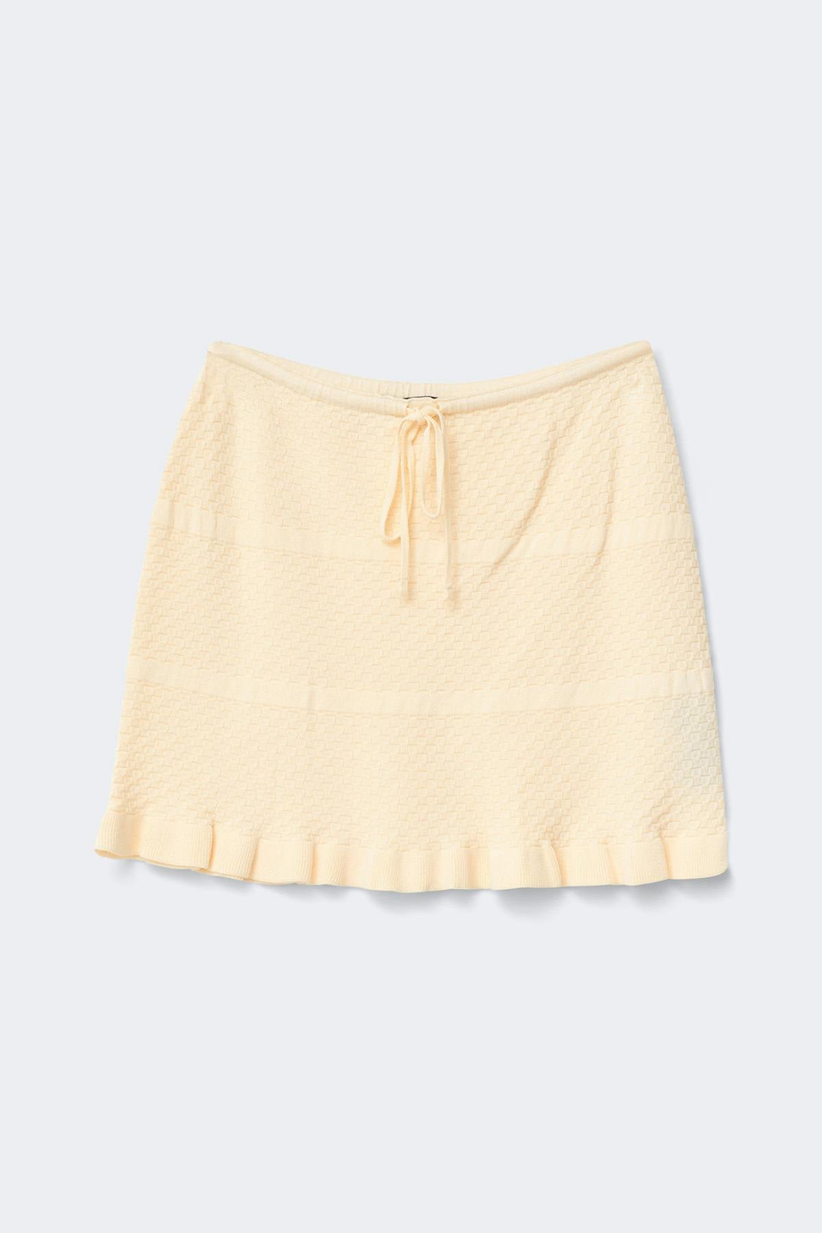 Knitted frill skirt - Vanilla yellow
