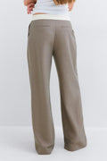 Mid wide pleated trousers - Beige