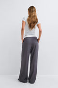 Mid wide pleated trousers - Beige foncé