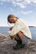 Chunky knitted cable sweater - Ballet slipper