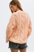 Chunky knitted cable sweater - Knit white