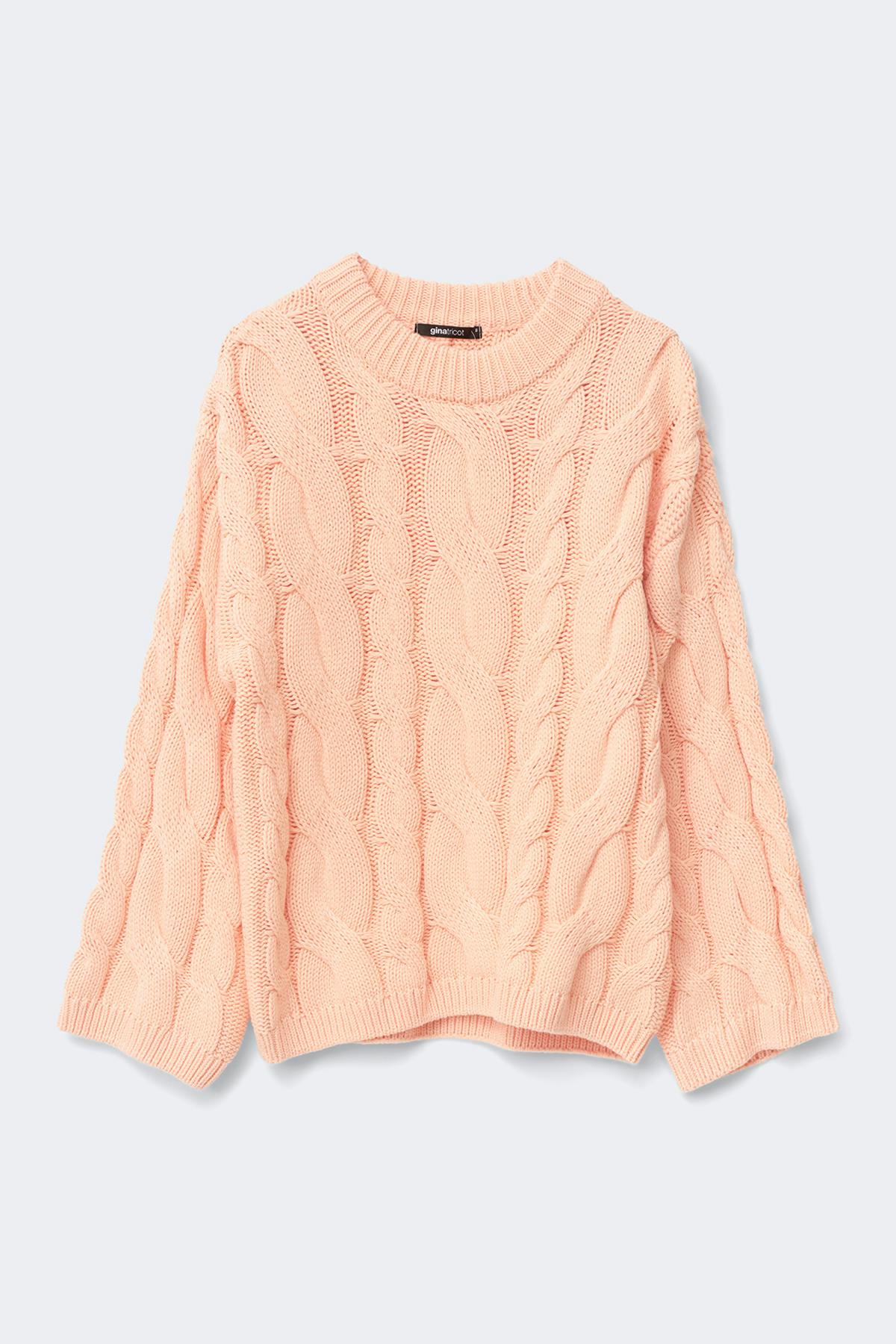 Chunky knitted cable sweater - Knit white