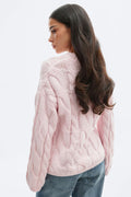 Chunky knitted cable sweater - Ballet slipper