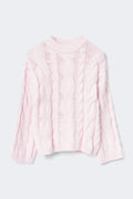 Chunky knitted cable sweater - Ballet slipper