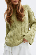 Chunky knitted cable sweater - Bellini