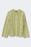 Chunky knitted cable sweater - Bellini