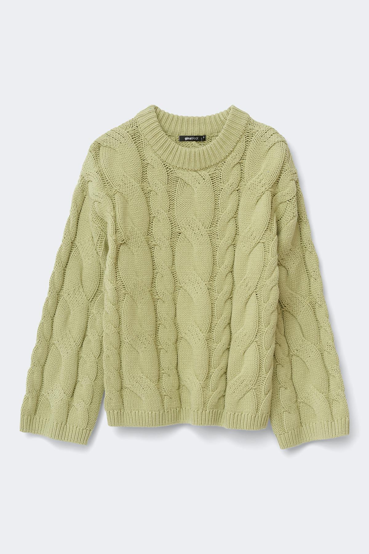 Chunky knitted cable sweater - Bellini