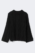 Chunky knitted cable sweater - Noir