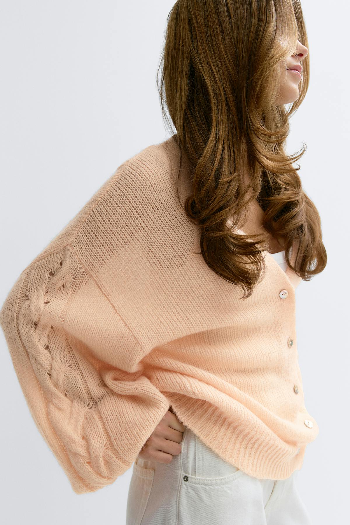 Chunky knitted cardigan - Bellini
