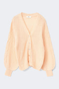 Chunky knitted cardigan - Pale lilac