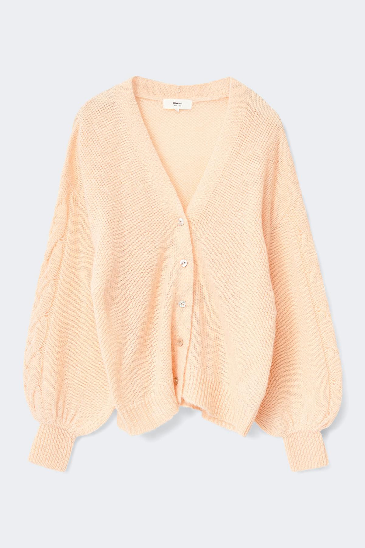 Chunky knitted cardigan - Pale lilac