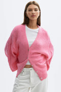 Chunky knitted cardigan - Winter pear