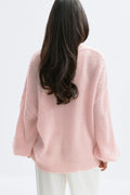 Chunky knitted cardigan - Pink cosmos