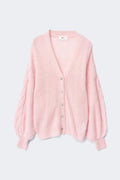 Chunky knitted cardigan - Pink cosmos