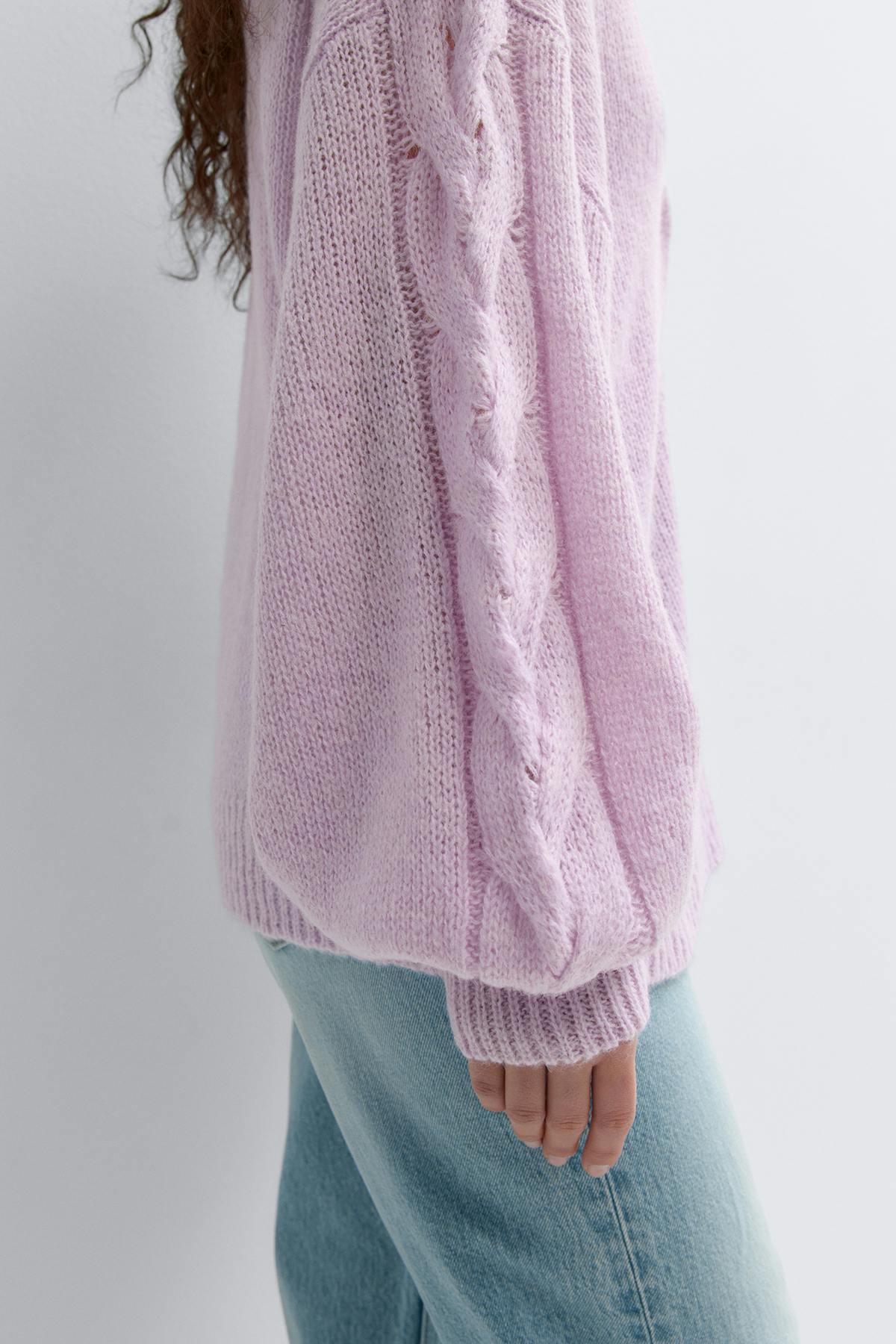 Chunky knitted cardigan - Orchid petal