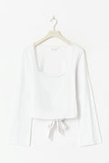14+ long sleeve lace top - Blanc
