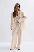 Back high slit blazer - Grey melange