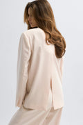 Back high slit blazer - Peach