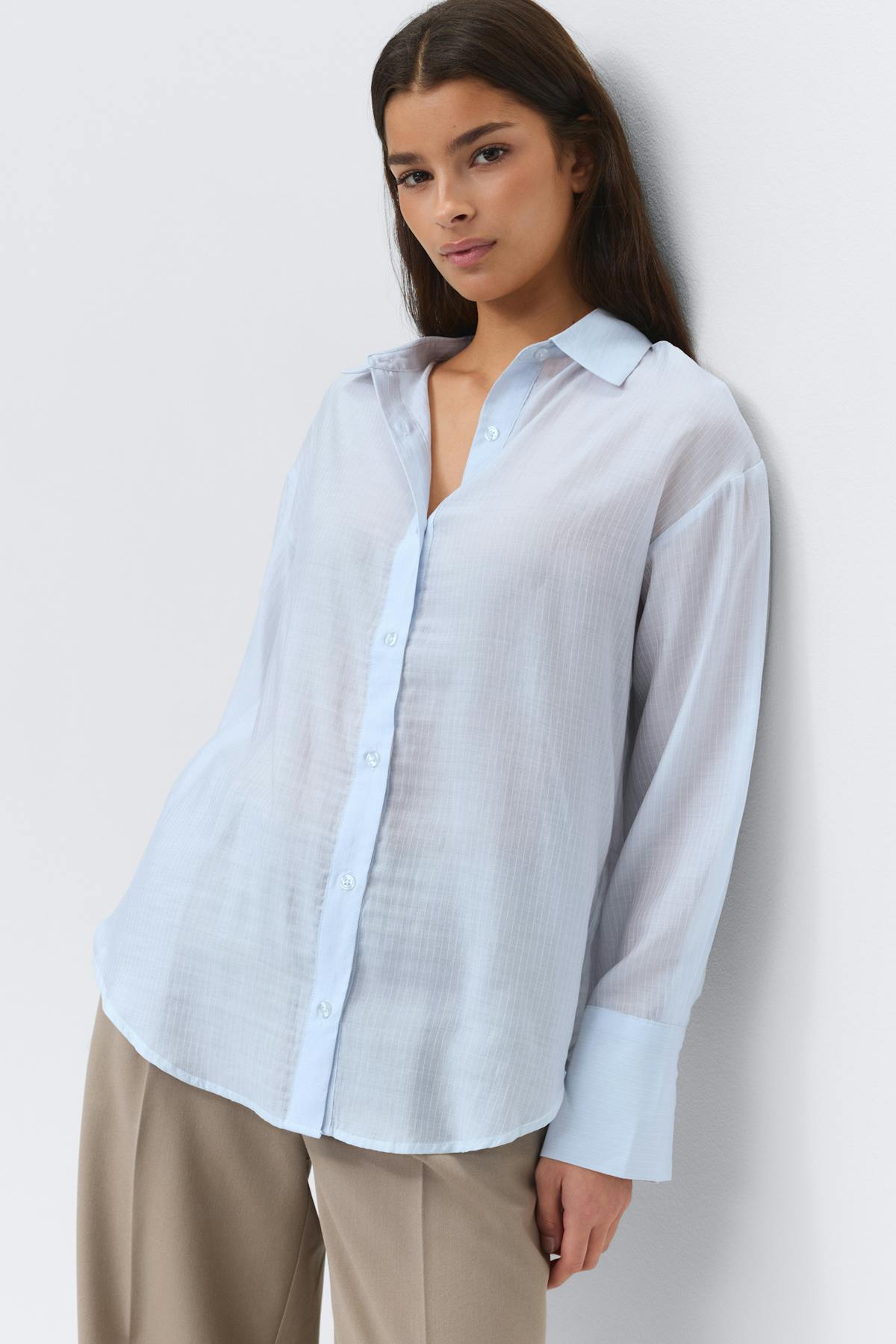 Sheer shirt - Blue/stripe