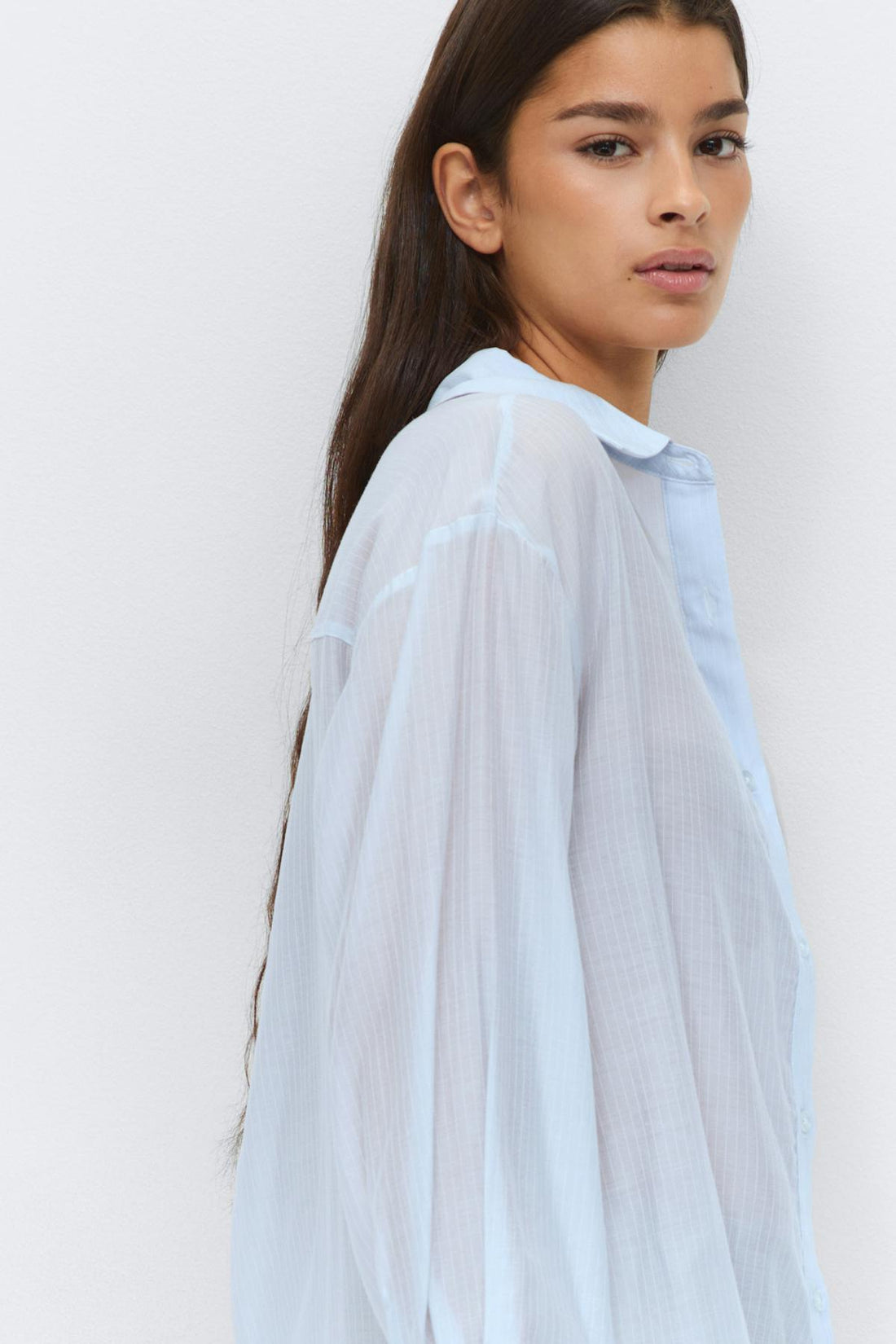 Sheer shirt - Blue/stripe