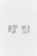 Pave flower earrings