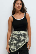 Embroidery lace scarf - Creme