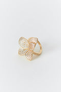 Pave flower ring - Doré