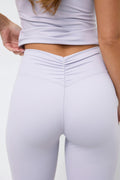 Ruched flare yoga tights - Dusty purple