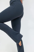 Ruched flare yoga tights - Noir
