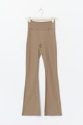 Ruched flare yoga tights - Espresso brown