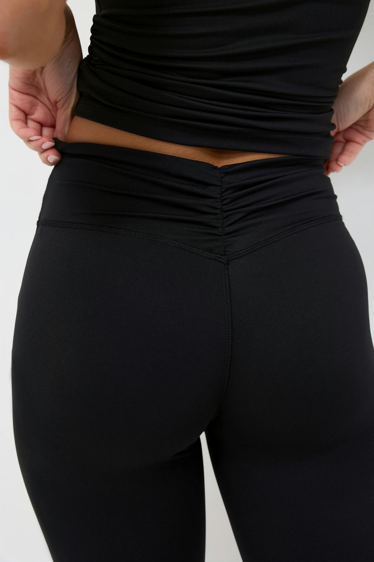 Ruched flare yoga tights - Noir