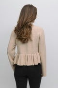 14+ knitted peplum sweater - Beige