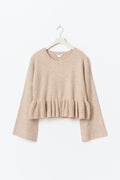 14+ knitted peplum sweater - Beige